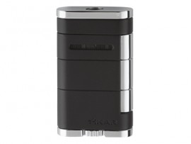 Allume Tabletop Triple Flame Cigar Lighter Black Tuxedo